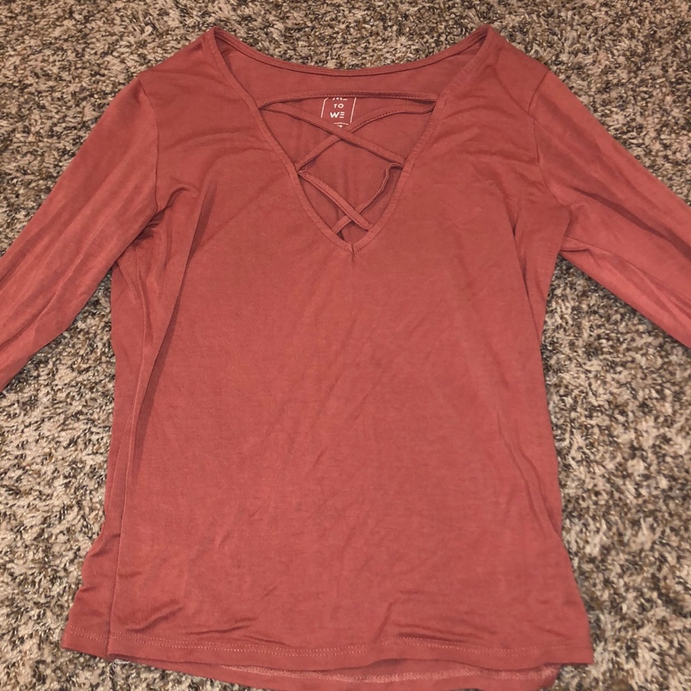 Pacsun shirt criss cross chest